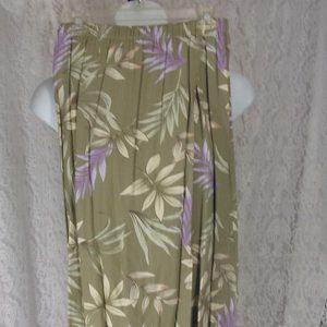 Faux Wrap Maxi/Midi Skirt Dusty Olive and Light Purple